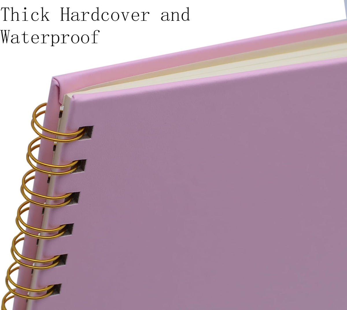 Spiral Notebook with Bandage and Inner Pockets, A5 PU Hardcover 8mm Ruled 70 Sheets/140 Pages Journals for Study and Office (Pink)