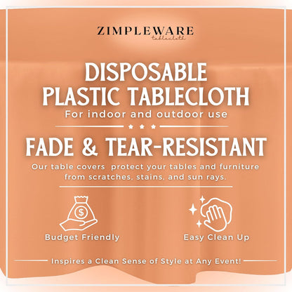 Premium Plastic Table Cloth Disposable Round 84in. 6 Pack