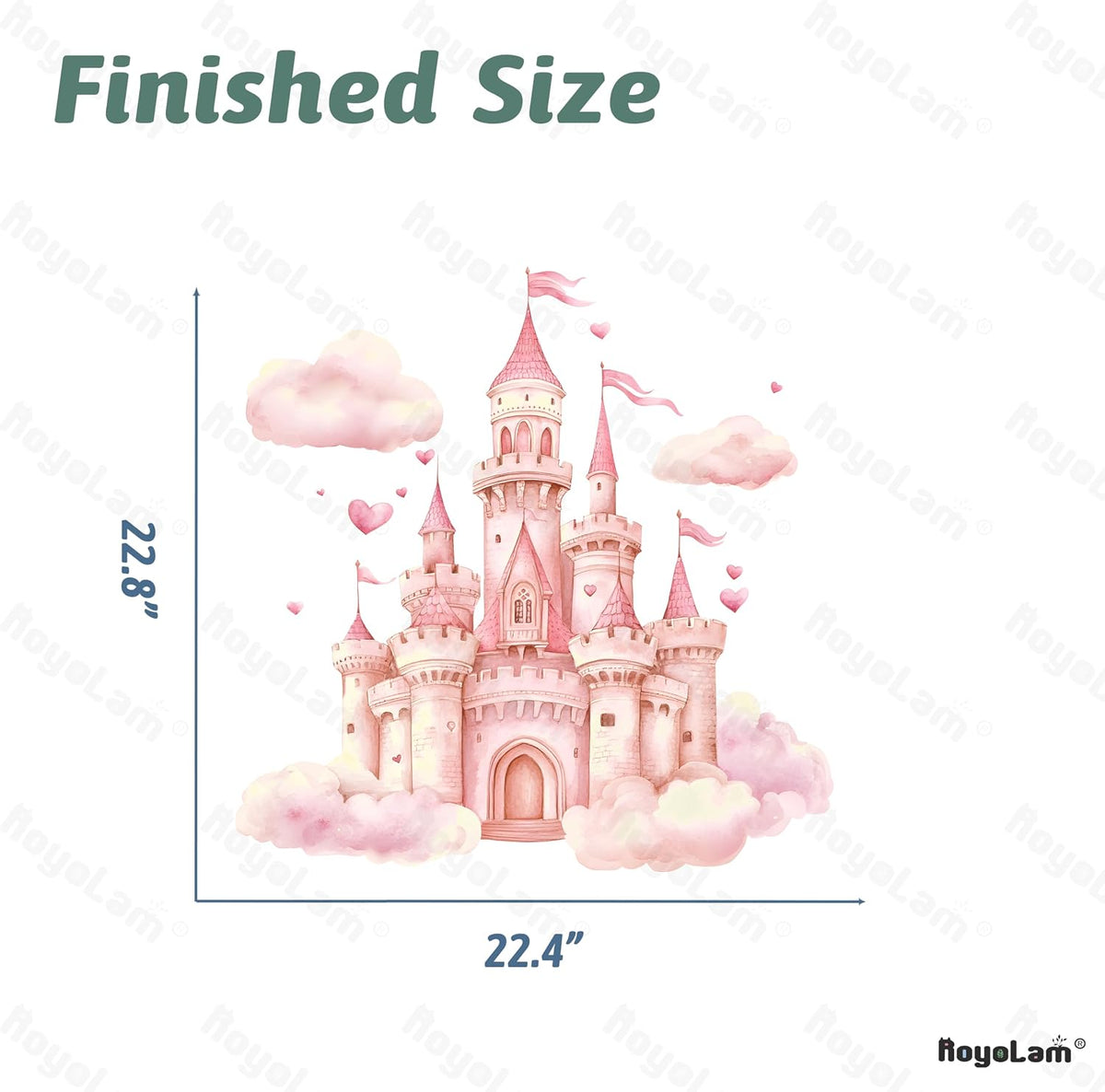 Pink Princess Castle Wall Decal Cartoon Wall Sticker