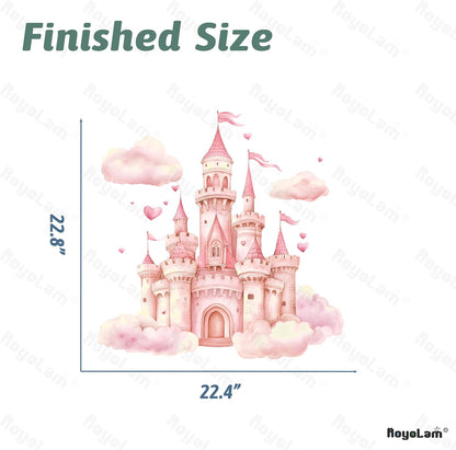 Pink Princess Castle Wall Decal Cartoon Wall Sticker