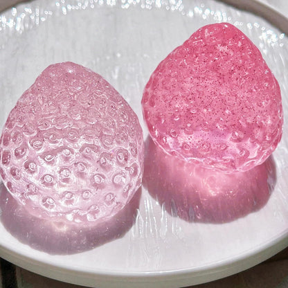 Taba Squishy,2Pcs Toys for Stress Relief - Premium Food-Grade Sensory Fidget Toy for Adults & Kids, Cute Portable Squeeze Ball(BPA Free Non-Toxic) (Crystal Strawberry 2pcs)
