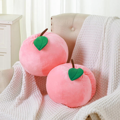 2 Pcs Peach Fruit Pillow Plush Toy Cute Fun Kawaii Gifts Room Decor