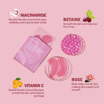 Under Eye Patches for Dark Circles,Puffy Eyes,20 Pairs Face Masks SkinCare With Niacinamide and Rose for Rehydrated