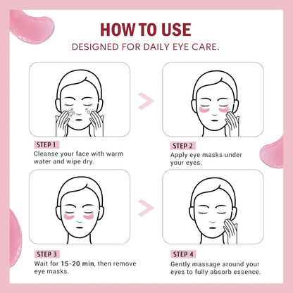 Under Eye Patches for Dark Circles,Puffy Eyes,20 Pairs Face Masks SkinCare With Niacinamide and Rose for Rehydrated
