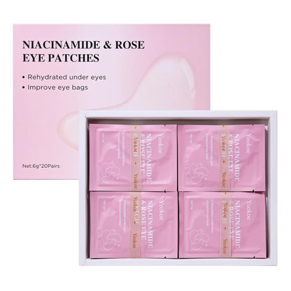 Under Eye Patches for Dark Circles,Puffy Eyes,20 Pairs Face Masks SkinCare With Niacinamide and Rose for Rehydrated