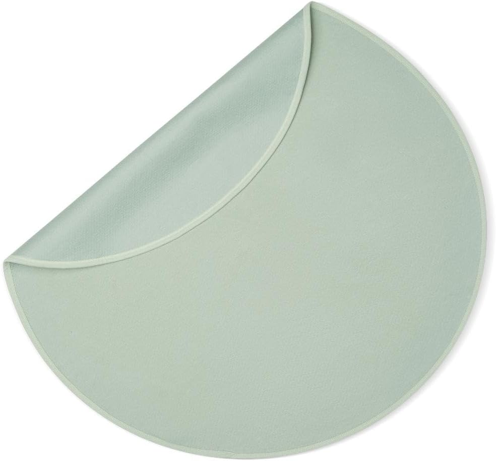 Dame Products Thro Blanket, Waterproof Bed Blanket & Spill Proof Throw, Breathable Cotton Cover, Machine Washable Mattress & Furniture Protector, Portable with Travel Bag, Circle Shape, Sage Color
