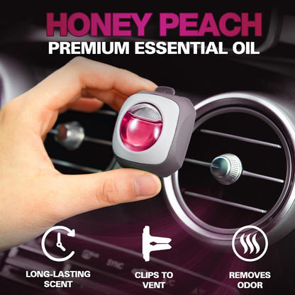 Honey Peach Scent Pink Car Air Freshener Vent Clip 6 Ct