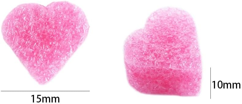 300PCS Gift Box Filler Shreds, 15x10 mm Pink Heart Shaped Foam for Wedding Party Home Decoration Material Packing Wedding Flower DIY Basket Filling