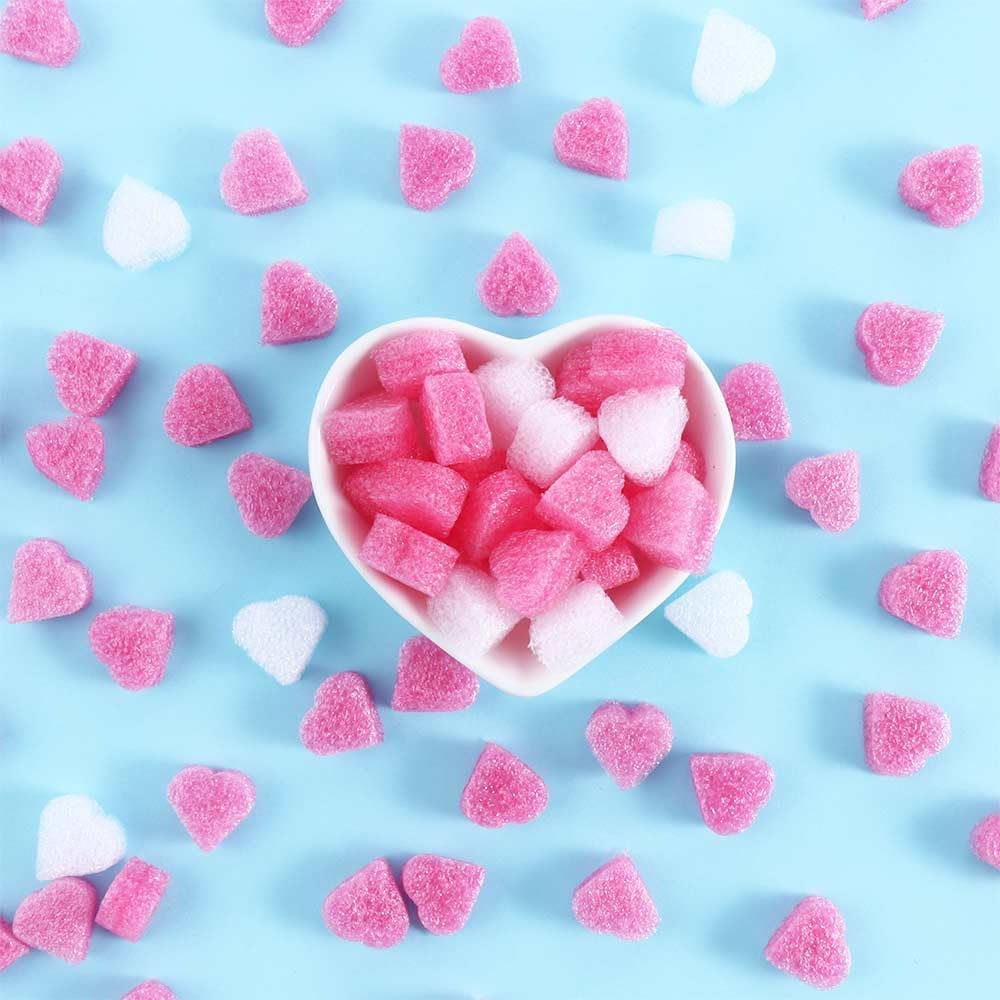 300PCS Gift Box Filler Shreds, 15x10 mm Pink Heart Shaped Foam for Wedding Party Home Decoration Material Packing Wedding Flower DIY Basket Filling