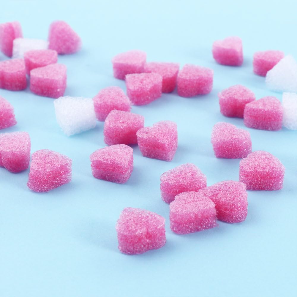 300PCS Gift Box Filler Shreds, 15x10 mm Pink Heart Shaped Foam for Wedding Party Home Decoration Material Packing Wedding Flower DIY Basket Filling