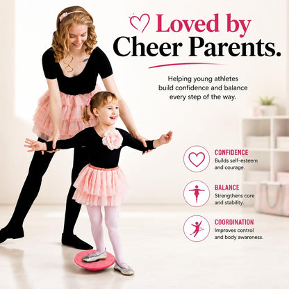 Cheer Flyer Stunt Trainer Balance Board & Leg Stretching Strap 2 Pc Set