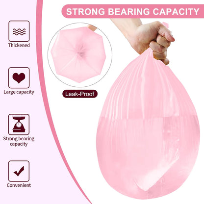 Strengthened 2.6 Gallon Small Trash Bags, 5 Rolls 100 Count, Pink