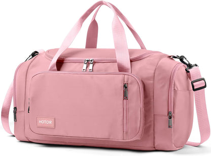 Gym Bag, Duffle Bag with Shoe Compartment, Pink 20.5x11x10.6 Inch