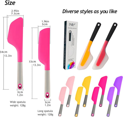 13 in Large Silicone Spatula, Dough Scraper(Pink, long)