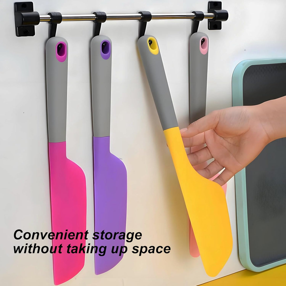 13 in Large Silicone Spatula, Dough Scraper(Pink, long)