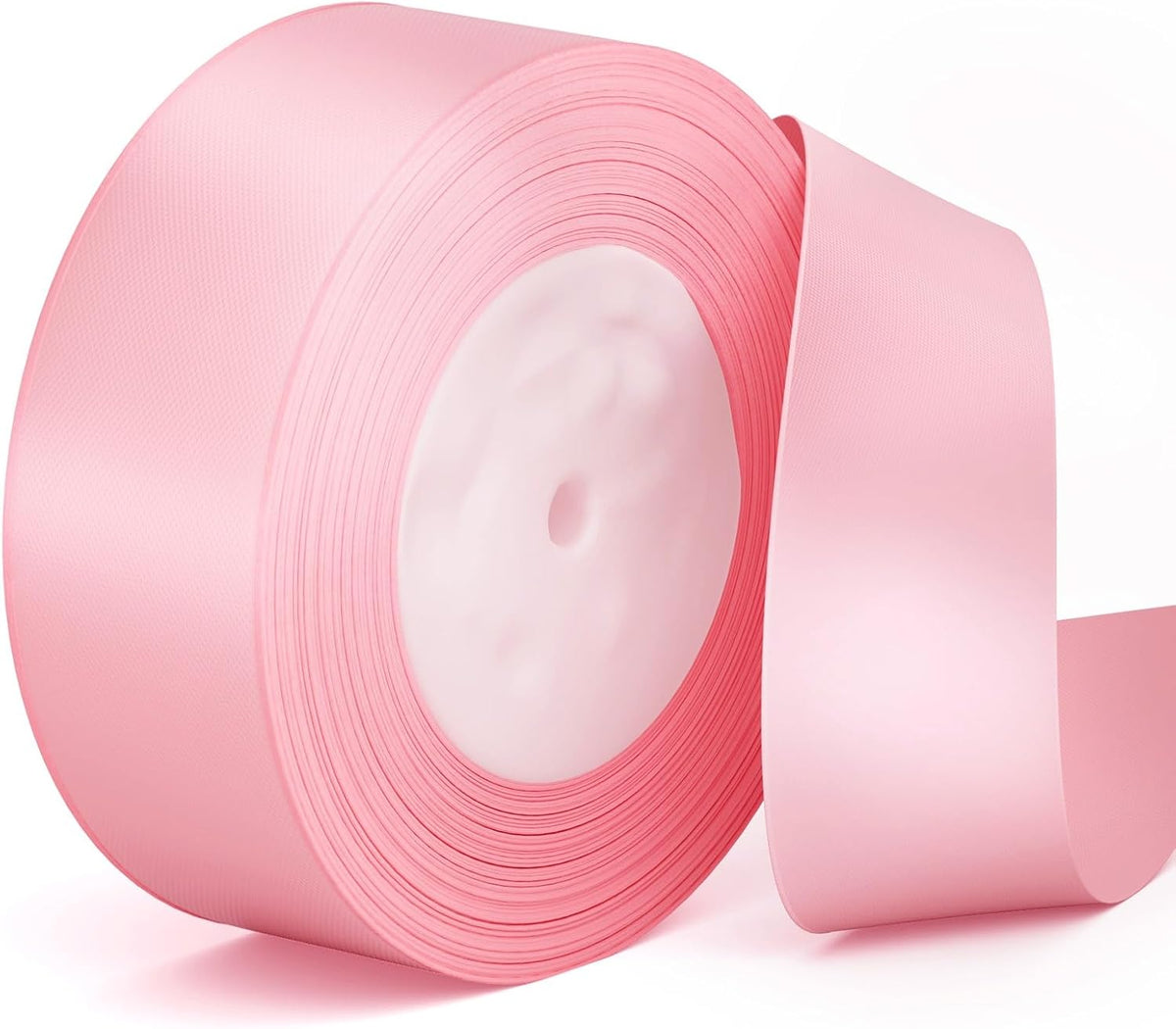 Pink Ribbon 1-1/2 Inch Pink Satin Fabric Ribbon 50 Yards for Flower Bouquet Gift Wrapping Birthday Wedding Christmas Party Decoration