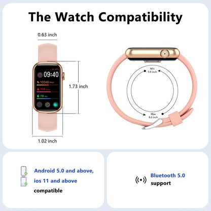 Slim Fitness Tracker with Blood Oxygen, Blood Pressure, 24/7 Heart Rate and Sleep Tracking, IP68 Waterproof Activity Trackers and Smart Watches with Step Tracker, Pedometer for Women Men