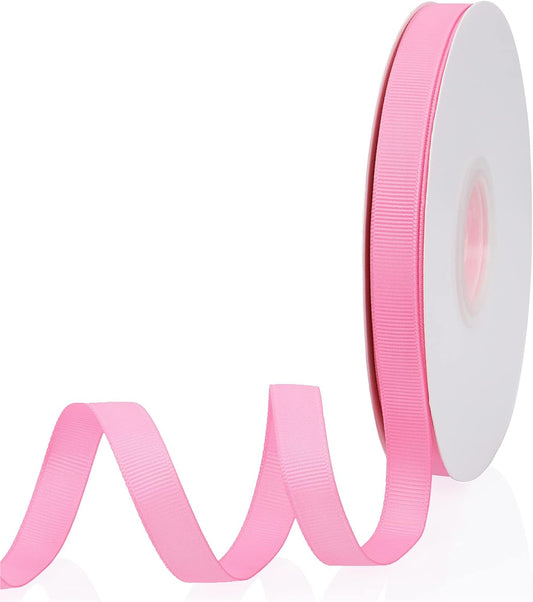 Peach Pink 3/8" X 50 Yards Continuous Solid Color Double Faced Grosgrain Ribbon for Gifts Wrapping, Wedding, Party, Crafts, Hair Bows, Flowers, Home DIY Decor