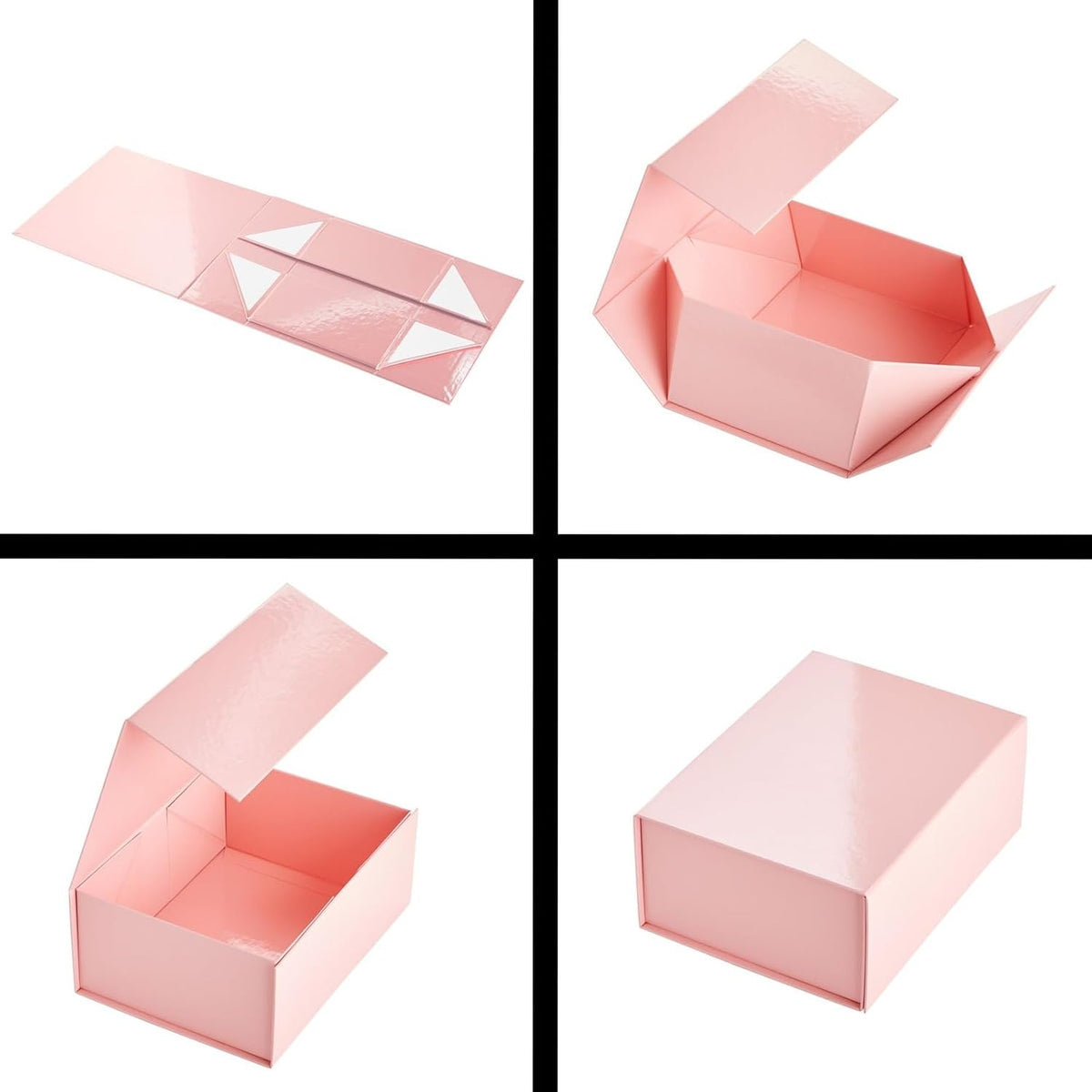 Jewelry Gift Box Set - 6-Pack, 9.5 x 7 x 4 In, Pink Magnetic Lids - Bulk Boxes for Bridesmaid Proposals, Wedding & Birthday Surprises
