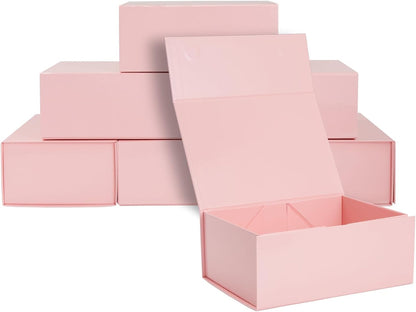 Jewelry Gift Box Set - 6-Pack, 9.5 x 7 x 4 In, Pink Magnetic Lids - Bulk Boxes for Bridesmaid Proposals, Wedding & Birthday Surprises