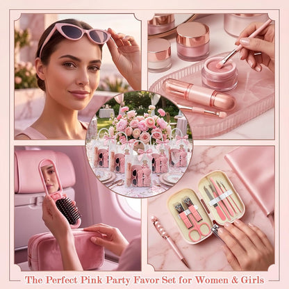 6 Sets Baby Shower Prizes for Game Winners Baby Shower Favors Gifts Including Nail Clippers Sunglasses Makeup Brushes Folding Combs Towels Hair Ties Ribbons Gift Bags