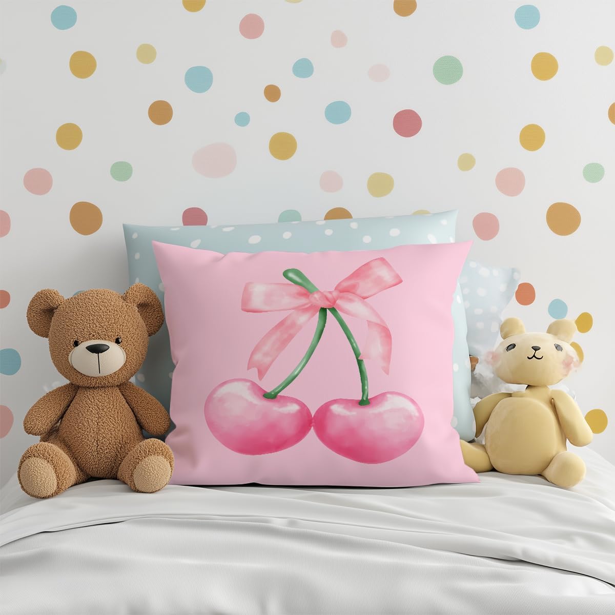 4 PCs Pink Bow Decor Pillow Covers 18x18, Coquette Bow Throw Pillow Covers