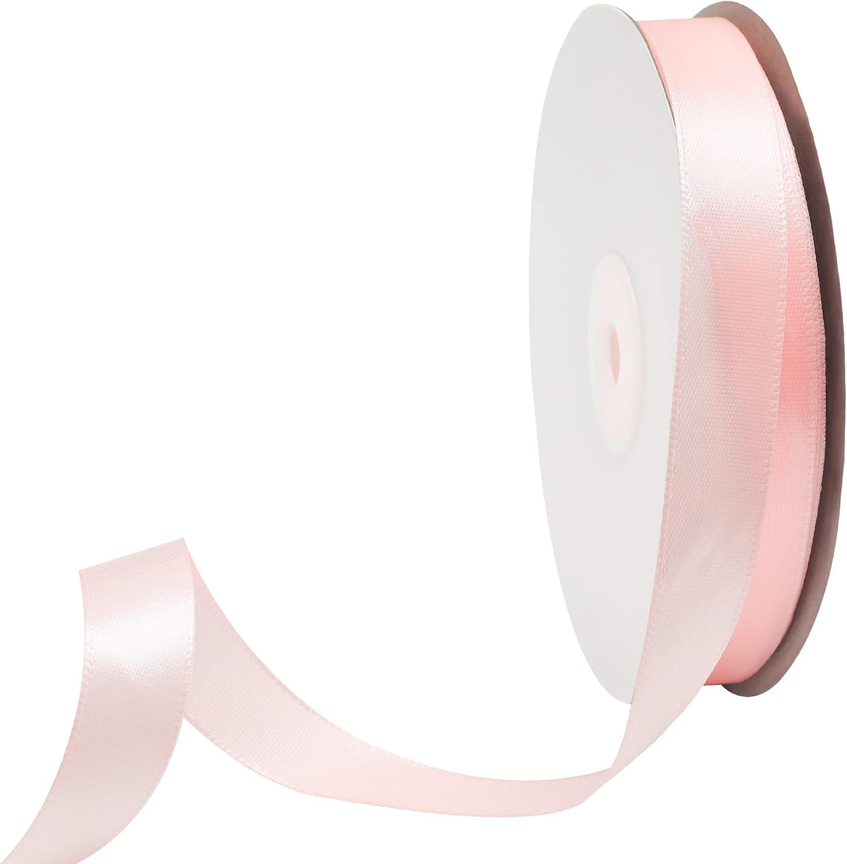 Light Pink Polyester Ribbon 5/8 Inch, 50 Yards, Single-Faced Shiny, Perfect for DIY Crafts, Wedding Decoration, Gift Wrapping and Flower Art (Light Pink)
