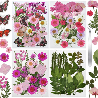 Dried Flowers for Resin 116Pcs Pink Real Natural Pressed Flowers