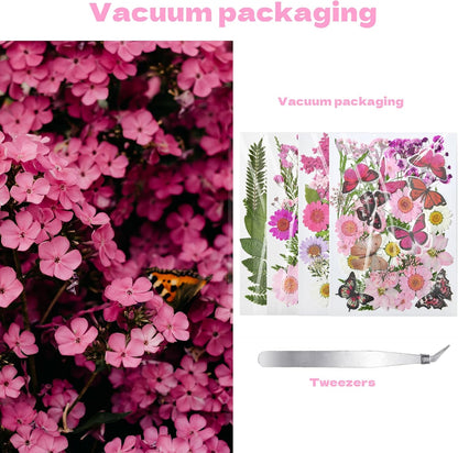 Dried Flowers for Resin 116Pcs Pink Real Natural Pressed Flowers