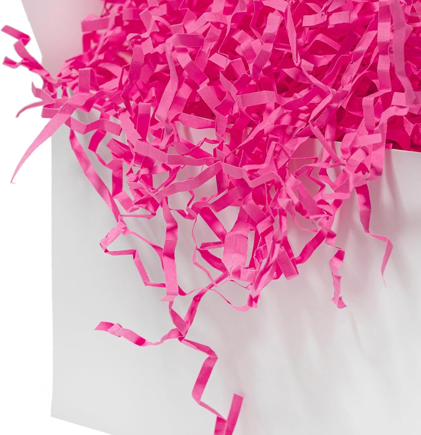 1 LB Crinkle Cut Paper Shred Filler Pink Crinkle Shredded Paper for Gift Box - Gift Basket Bag Filler - Grass Cushion Stuffing for Mother's Day Holiday Packaging Wrapping