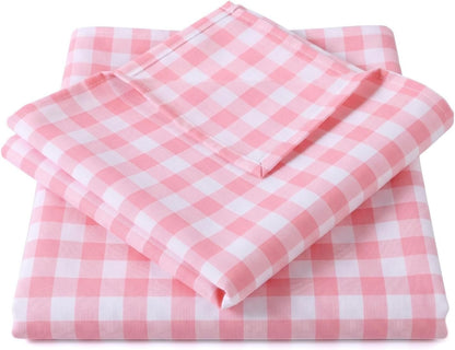 Pink Gingham Tablecloth 54x108 Cotton Rectangle Plaid Picnic Holiday Dining
