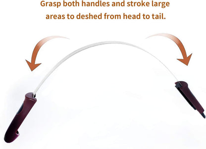 BOTH WINNERS Dual-Sided Shedding Blade with Stainless Steel Blade De-Shedding Tool for All Dog Coat Types- Soft Touch Grip (Burgundy)