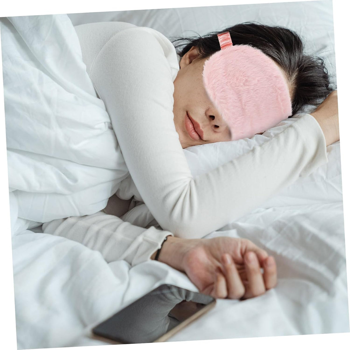 Cute Plush Sleep Eye Mask 2pcs for Office Travel Light Blocking