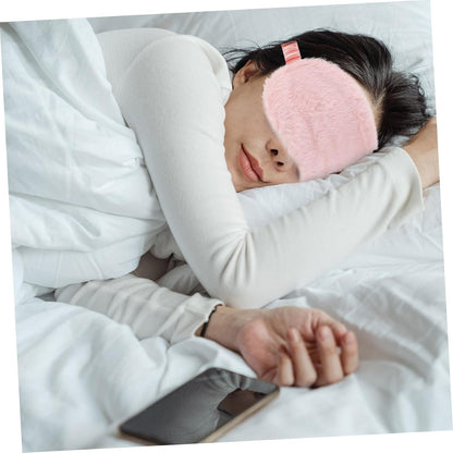 Cute Plush Sleep Eye Mask 2pcs for Office Travel Light Blocking