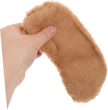 Cute Plush Sleep Eye Mask 2pcs for Office Travel Light Blocking