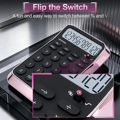 Desktop Calculator, 12 Digit HD Display with% Key