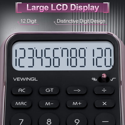 Desktop Calculator, 12 Digit HD Display with% Key