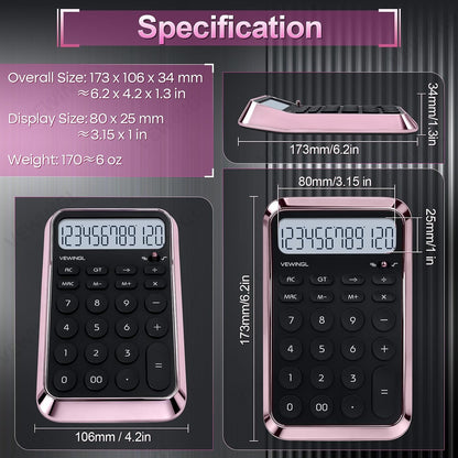Desktop Calculator, 12 Digit HD Display with% Key
