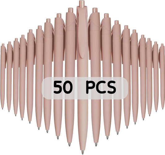 BallPoint Pens, 50 Pack (BLACK Ink),Bulk Pens, Pale Dogwood Pink Barrel,Click Pens for Office Home and School, Retractable Ballpoint Pens, Medium Point, 1.00MM (Pale Dogwood Pink)