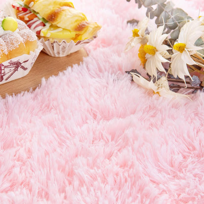 Noahas Fluffy Pink Rugs for Bedroom Girls,2'X5' Oval Throw Rug for Kids Room,Shag Hallway Runner Rug,Small Soft Shaggy Bedside Non-Slip Plush Nursery Dorm Carpet Home Decor Aesthetic