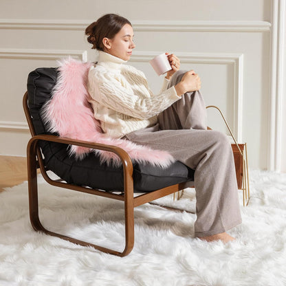 Ashler Faux Fur Area Rug - Fluffy Shaggy Sheepskin 2 x 3 Feet, Pink Fuzzy Machine Washable Shag - Nursery Decor Throw for Bedroom, Kids Room, Living Room