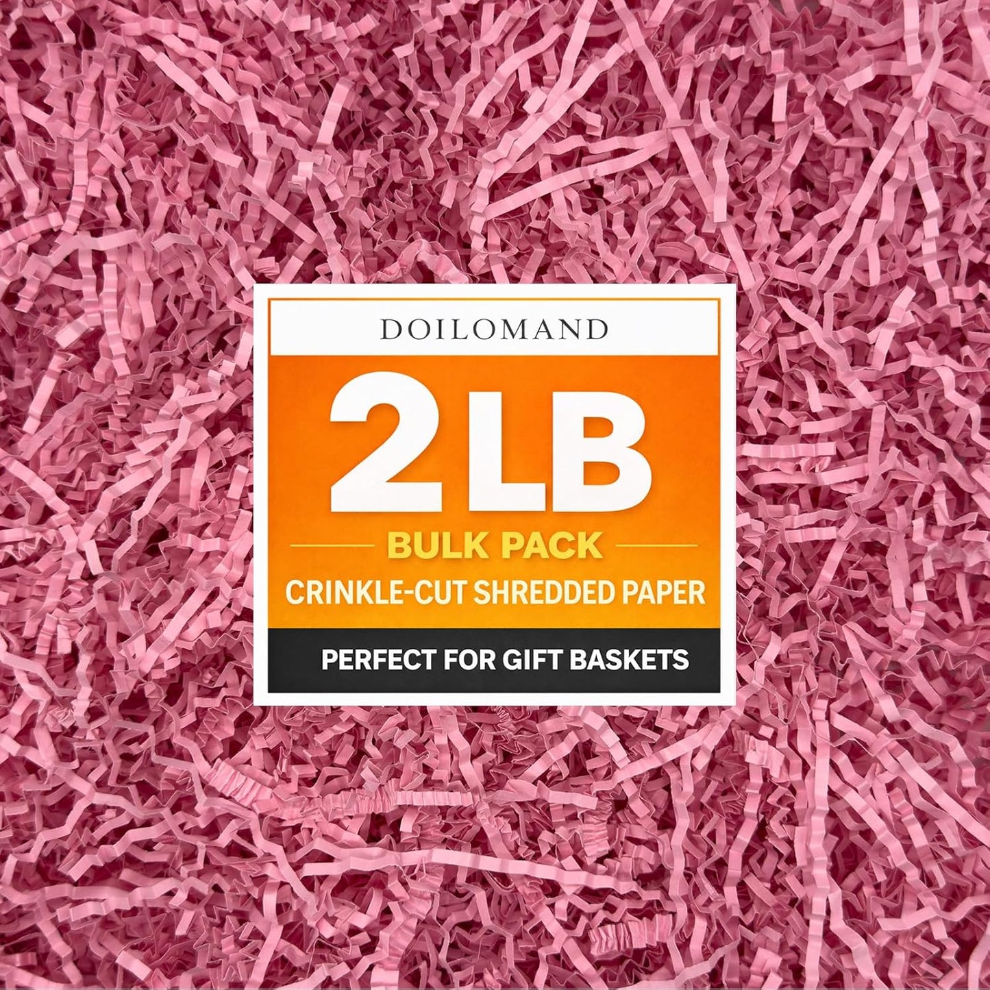 2 LB Pink Crinkle Cut Paper Shred Filler, Decorative Packing Paper for Gift Boxes, Basket Filling, Shipping Protection & Party Packaging Supplies