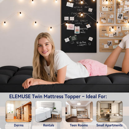 Pink Twin XL Mattress Topper for College Dorm, Plush Pillow top