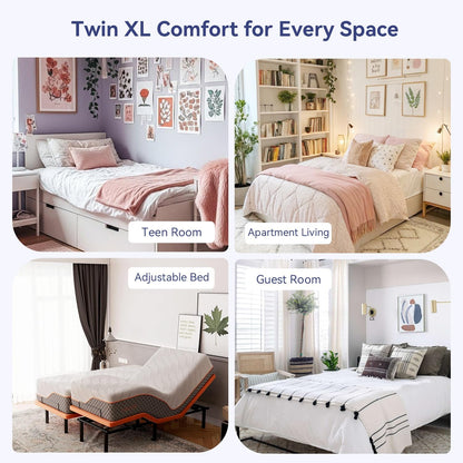 Pink Twin XL Mattress Topper for College Dorm, Plush Pillow top