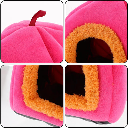 Small Animal Pet Bed House Warm Sleeping Nest for Hamsters Guinea Pigs Chinchillas, Pink Cozy Hideout Cave for Small Pets