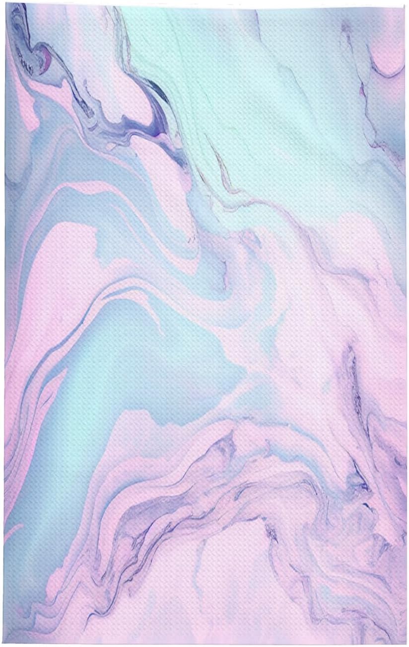 Pastel Blue and Pink Marble Texture Pattern Kitchen Towels Decorative,Soft Absorbent Dish Towels for Drying Dishes,for Kitchen Bathroom Farmhouse Home Decor 16"x26",Pastel Blue and Pink