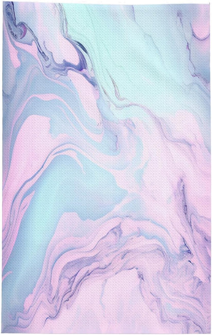 Pastel Blue and Pink Marble Texture Pattern Kitchen Towels Decorative,Soft Absorbent Dish Towels for Drying Dishes,for Kitchen Bathroom Farmhouse Home Decor 16"x26",Pastel Blue and Pink