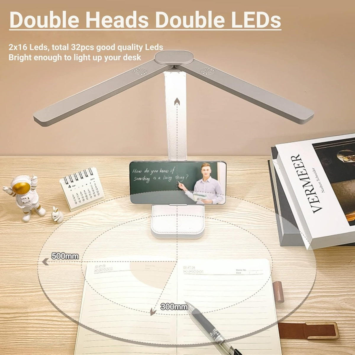 Pink Desk Lamp for Home Office,Portable Cute Small Desk Lamp with 3 Lighting Modes, Battery Operated Rechargeable Desk Light for Kids, Reading,Studying,Dormitory, Pink