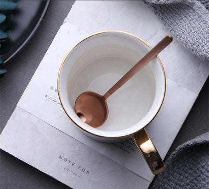 10 Pack Espresso spoons 18/10 Stainless Steel Teaspoons Set for Coffee Sugar Dessert Cake Ice Cream Soup Antipasto Cappuccino, 5.3 Inch Rose Gold