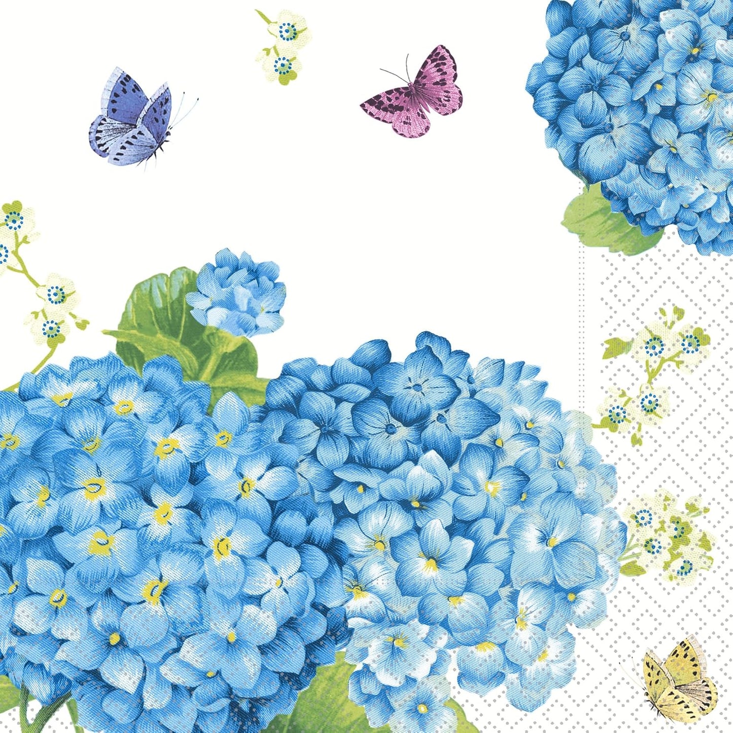 IHR Ideal Home Range Cocktail Napkins Disposable 3-Ply Paper Party Napkin Pack, 5" x 5", Hortensia, 20-Count